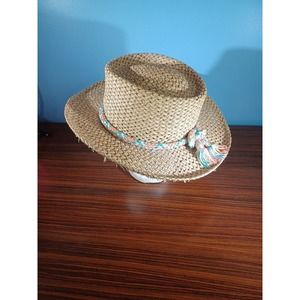 Firethorn Natural Straw Hat Multicolor Braided Ribbon Tassel